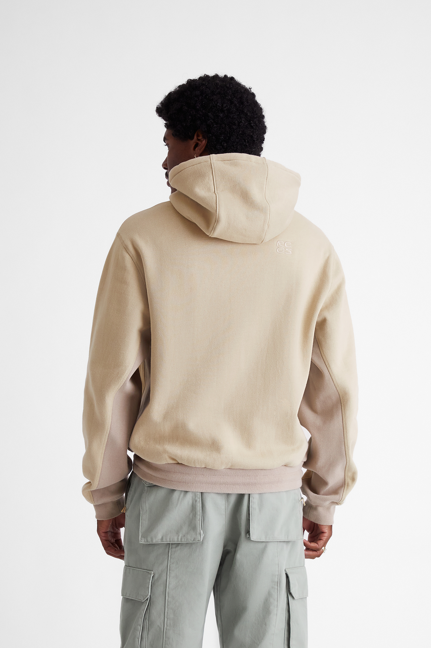 Stack Logo Embroidered Hoodie in Khaki