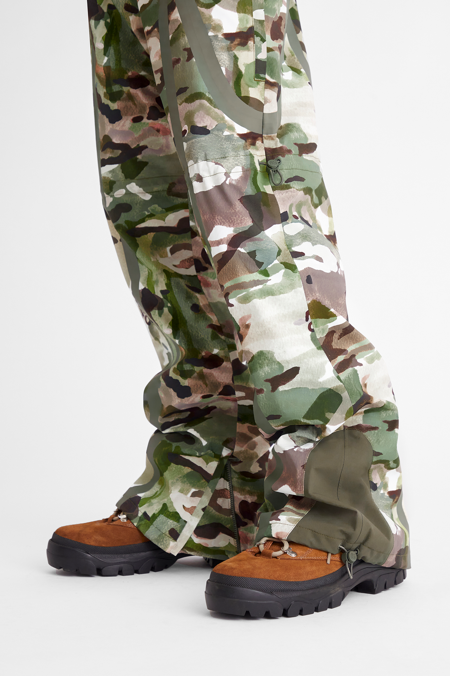 Taped Seam Nylon Shell Pant in Watercolor Camo