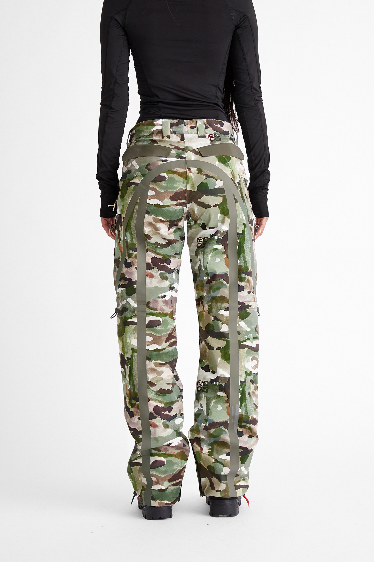 Taped Seam Nylon Shell Pant in Watercolor Camo