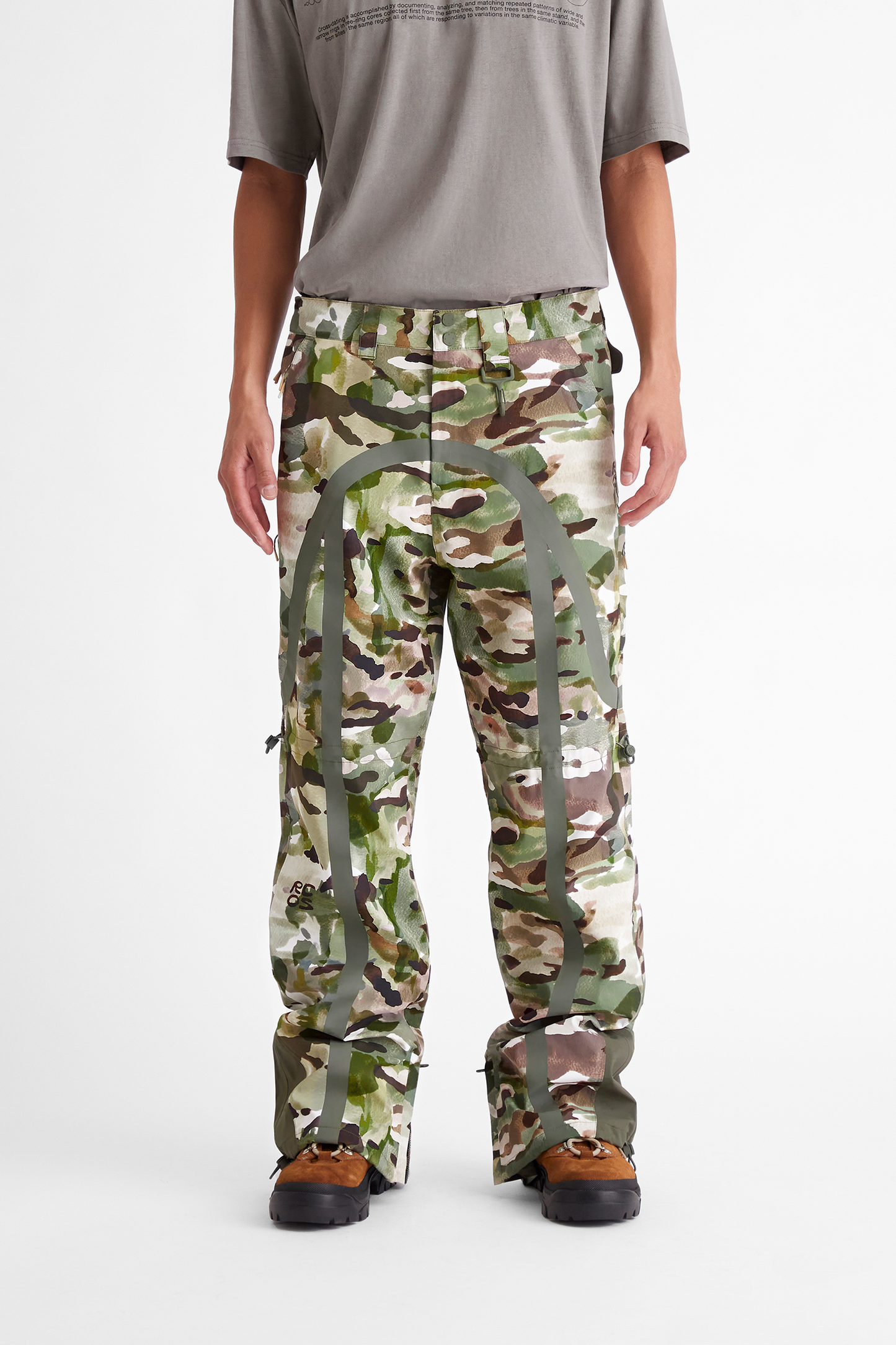 Taped Seam Nylon Shell Pant in Watercolor Camo
