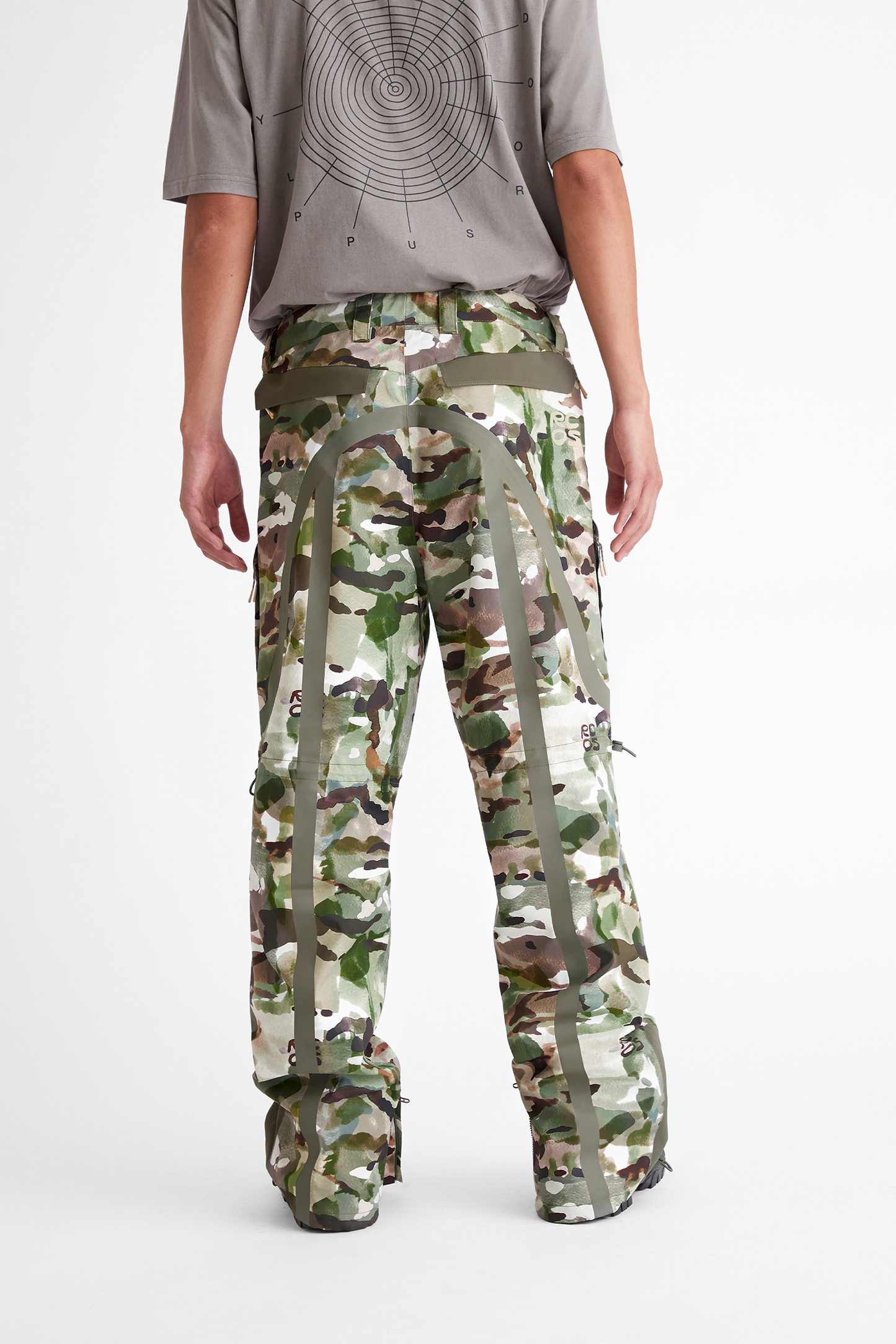 Taped Seam Nylon Shell Pant in Watercolor Camo