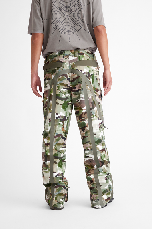 Taped Seam Nylon Shell Pant in Watercolor Camo