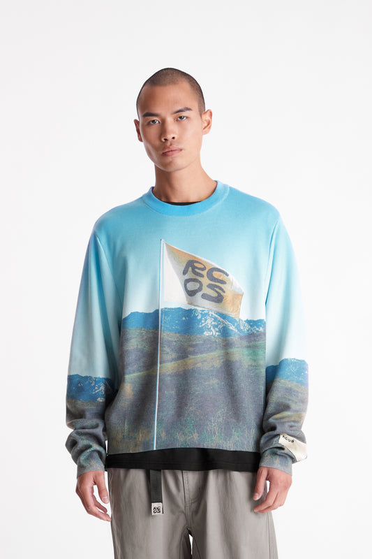 Flag Print Knit Sweater in Flag Print