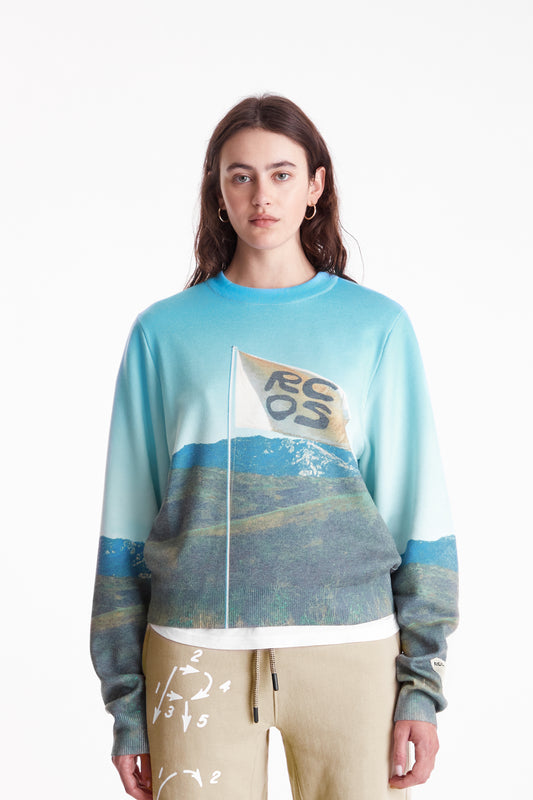 Flag Print Knit Sweater in Flag Print