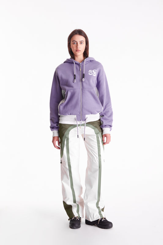 Stack Logo Zip Up Hoodie in Lavender