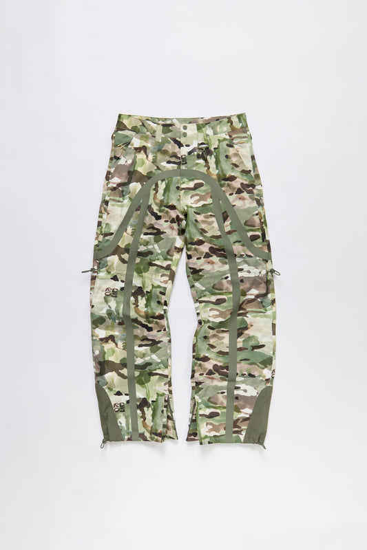 Taped Seam Nylon Shell Pant in Watercolor Camo