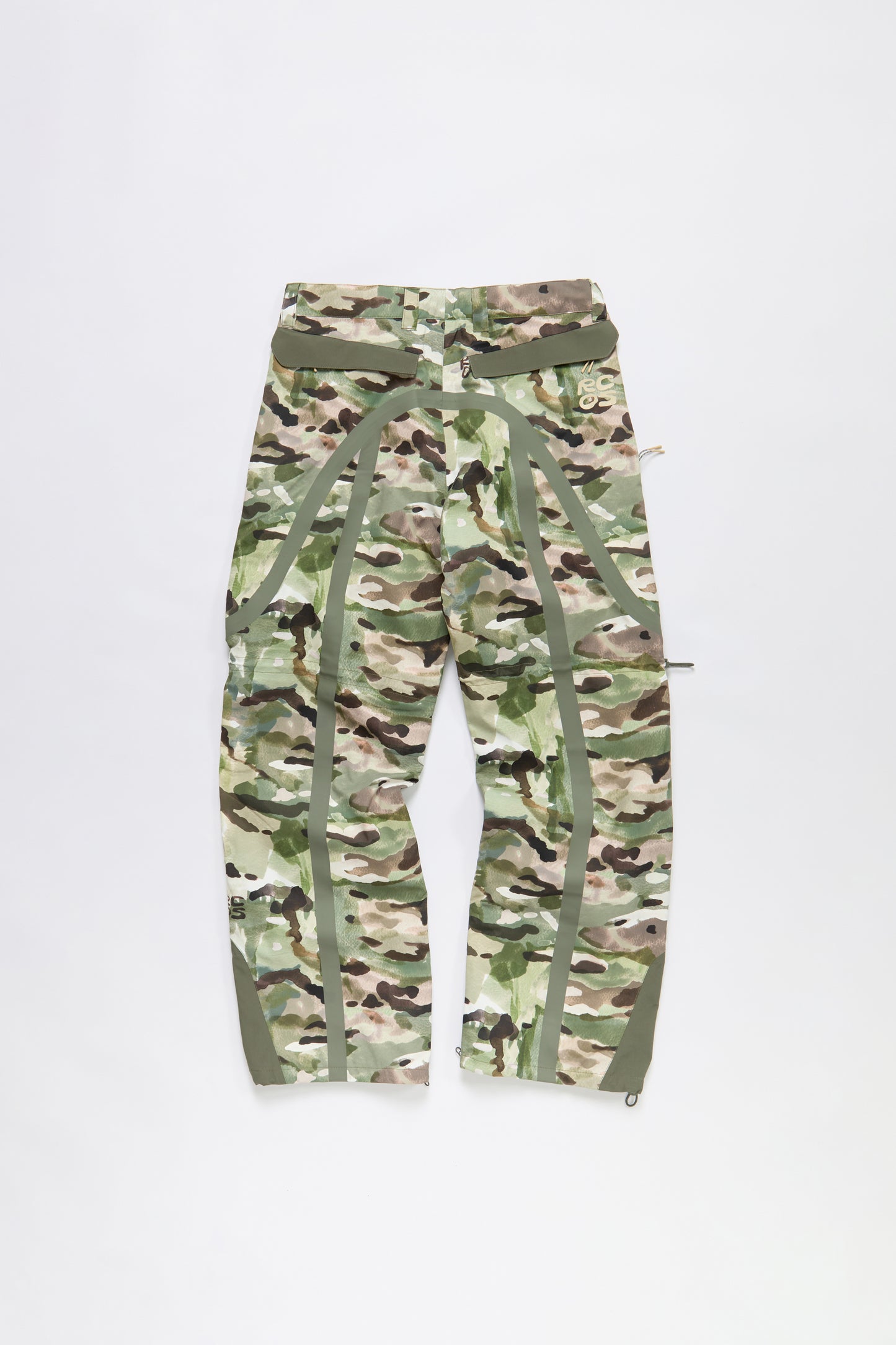 Taped Seam Nylon Shell Pant in Watercolor Camo