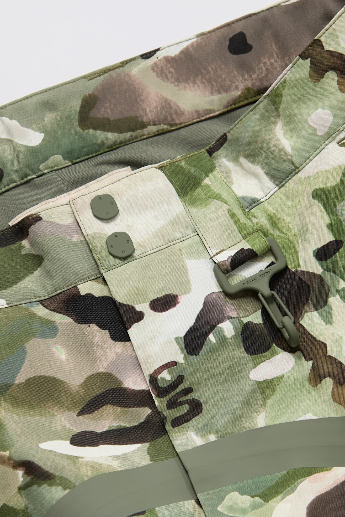 Taped Seam Nylon Shell Pant in Watercolor Camo