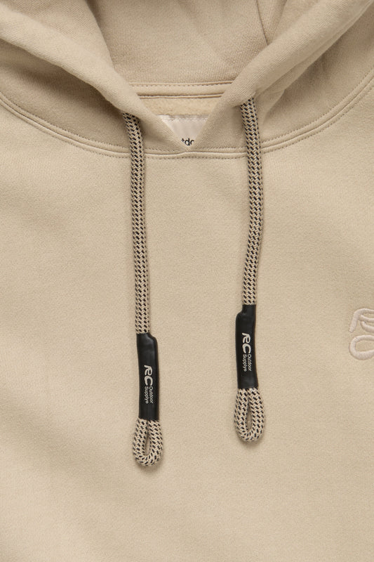Stack Logo Embroidered Hoodie in Khaki