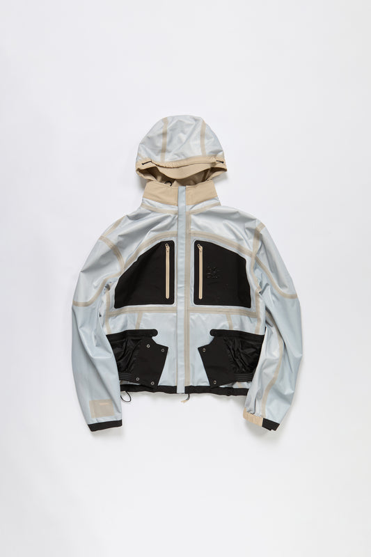 Taped Seam Nylon Shell Jacket in Khaki & Black