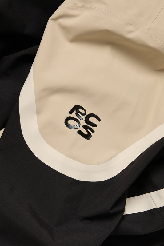 Taped Seam Nylon Shell Jacket in Khaki & Black