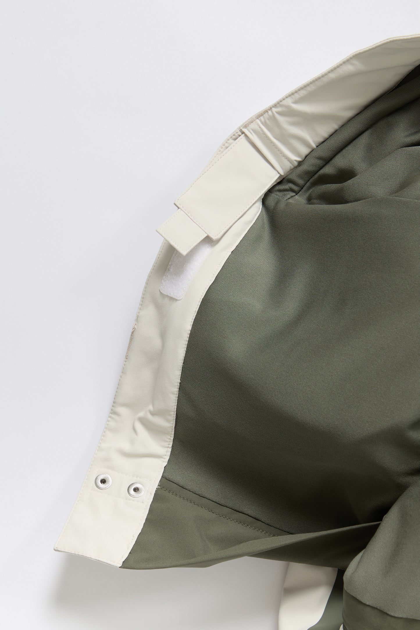Taped Seam Nylon Shell Pant in Green & White