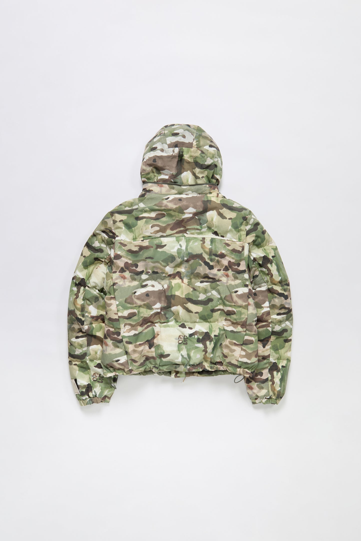 Nylon Puffer Jacket in Watercolor Camo