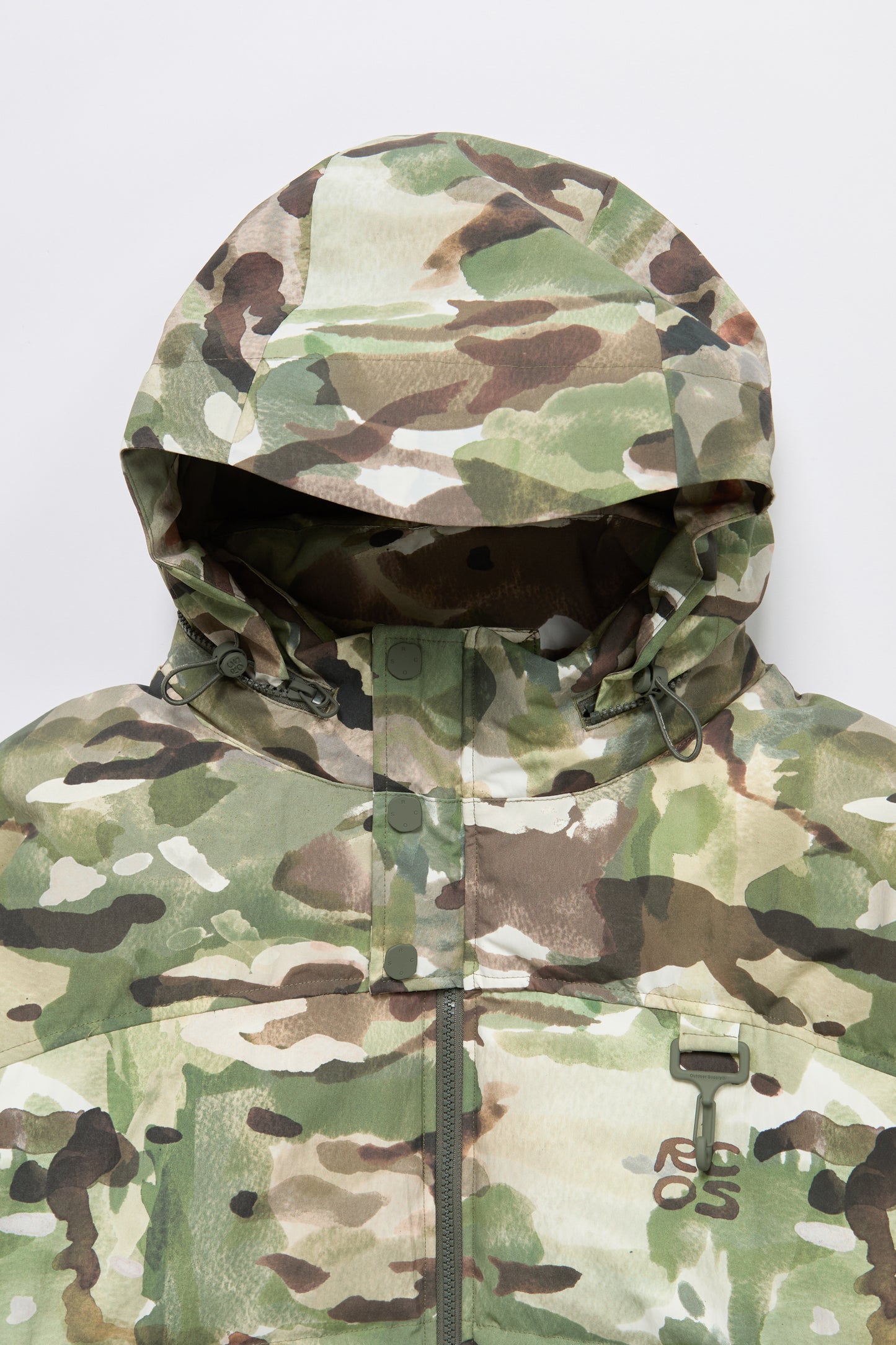Nylon Puffer Jacket in Watercolor Camo