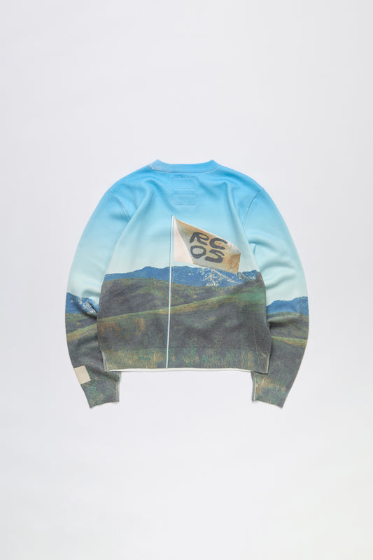Flag Print Knit Sweater in Flag Print