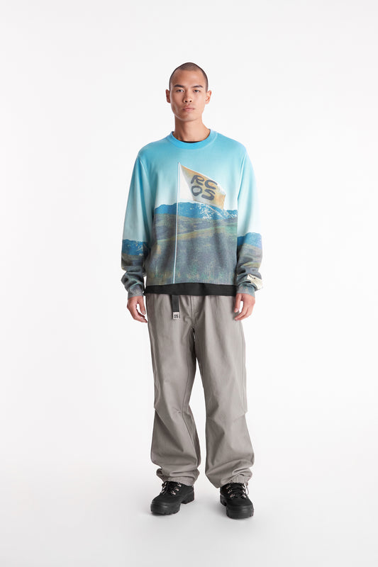 Flag Print Knit Sweater in Flag Print