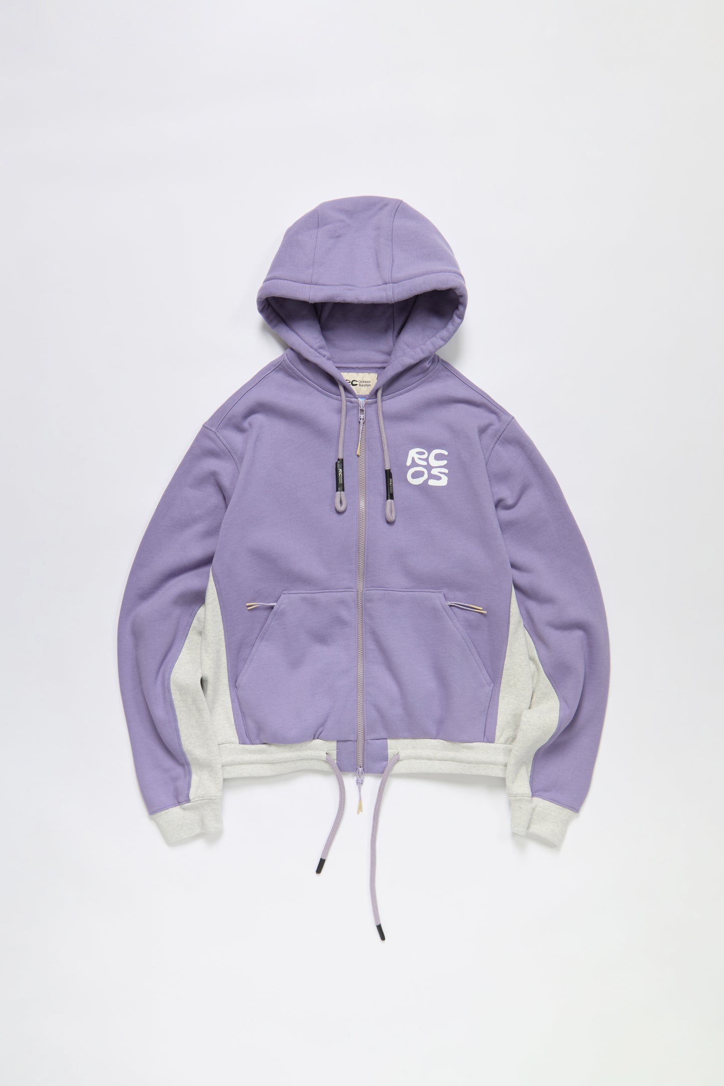 Stack Logo Zip Up Hoodie in Lavender
