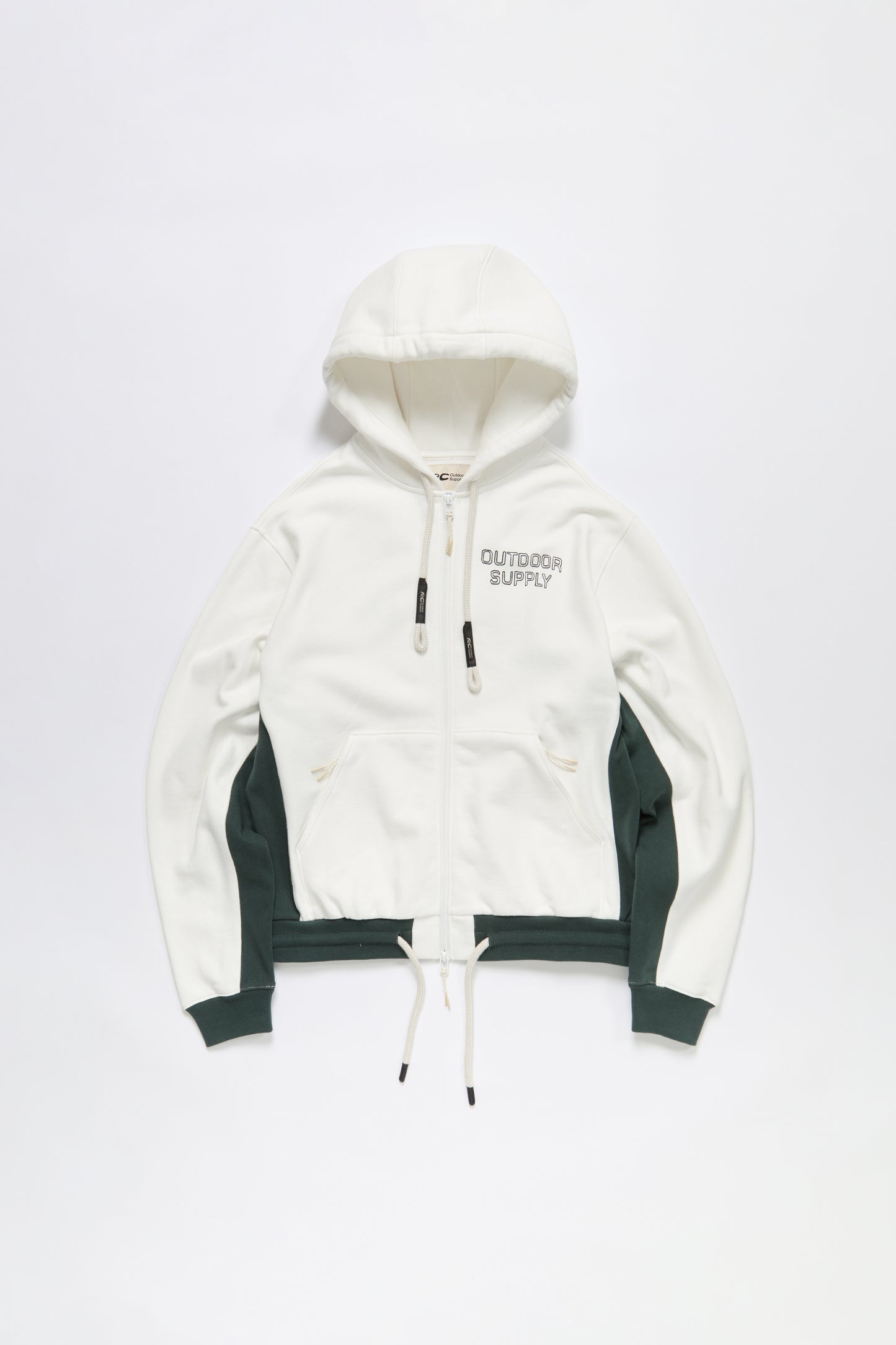 Outdoor Supply Zip Up Hoodie in White