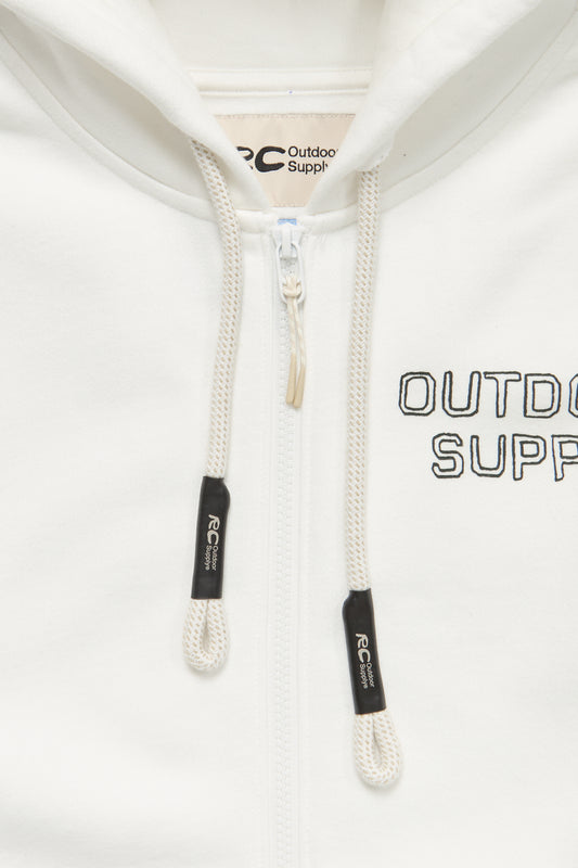 Outdoor Supply Zip Up Hoodie in White