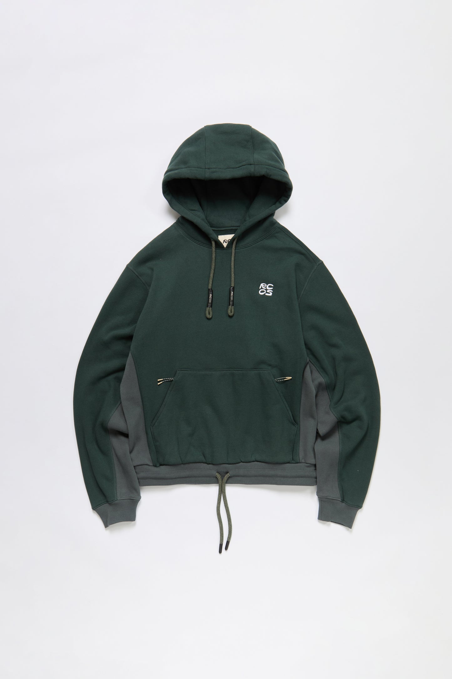 Stack Logo Embroidered Hoodie in Forest Green