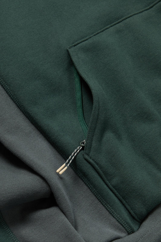 Stack Logo Embroidered Hoodie in Forest Green