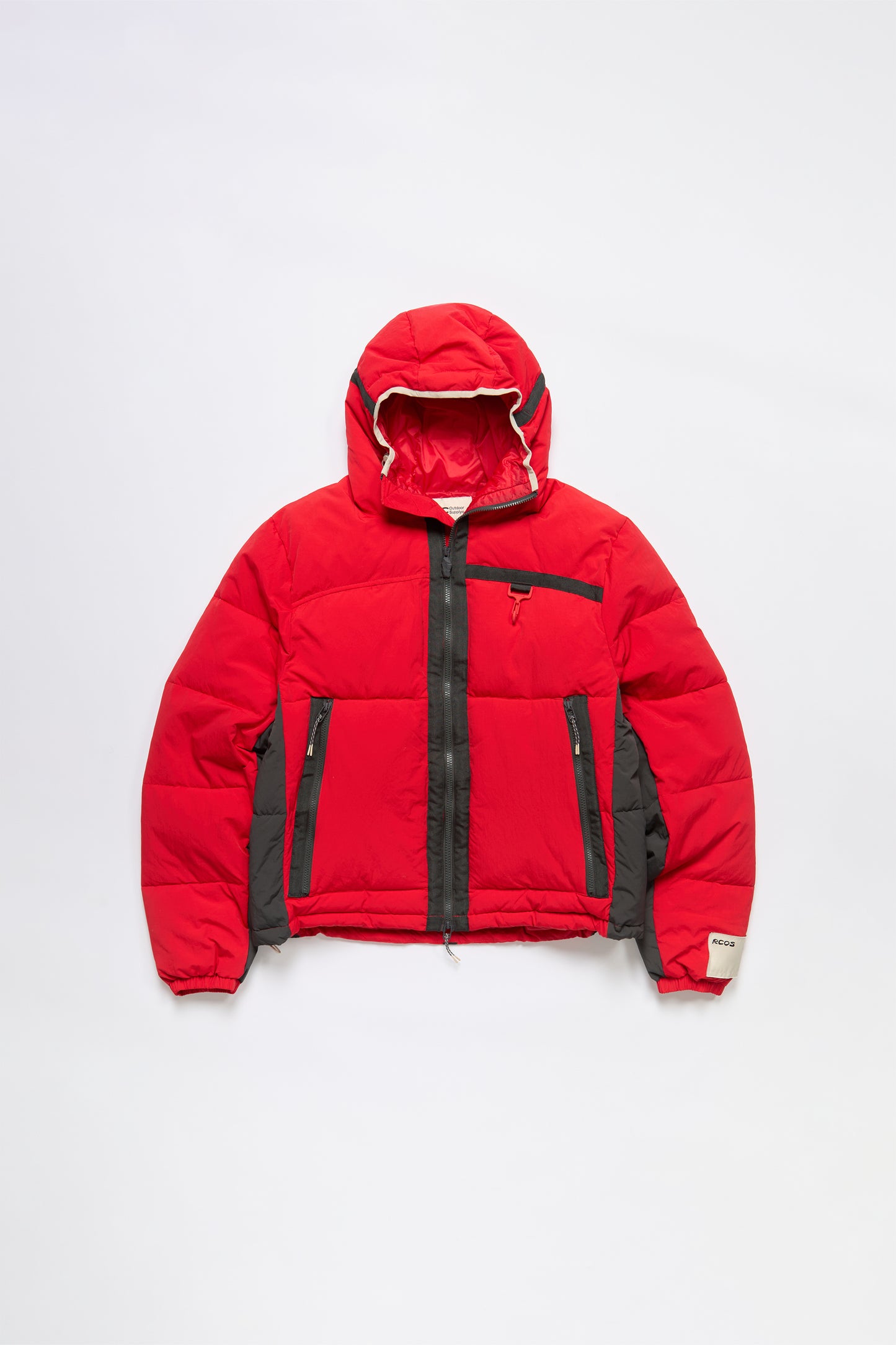 Hooded Puffer Jacket in Red