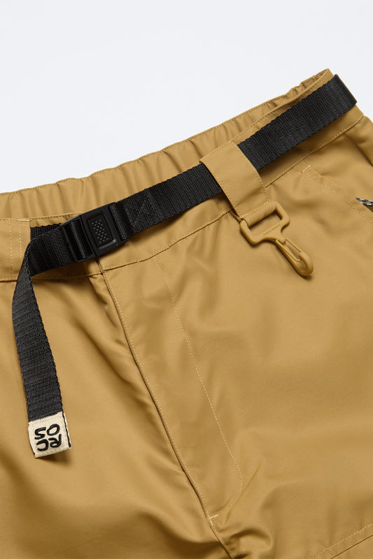 Nylon Belted Cargo Pant in Ochre