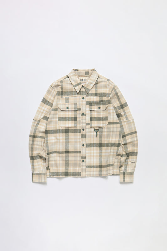 Flannel Shirt in Tan Plaid