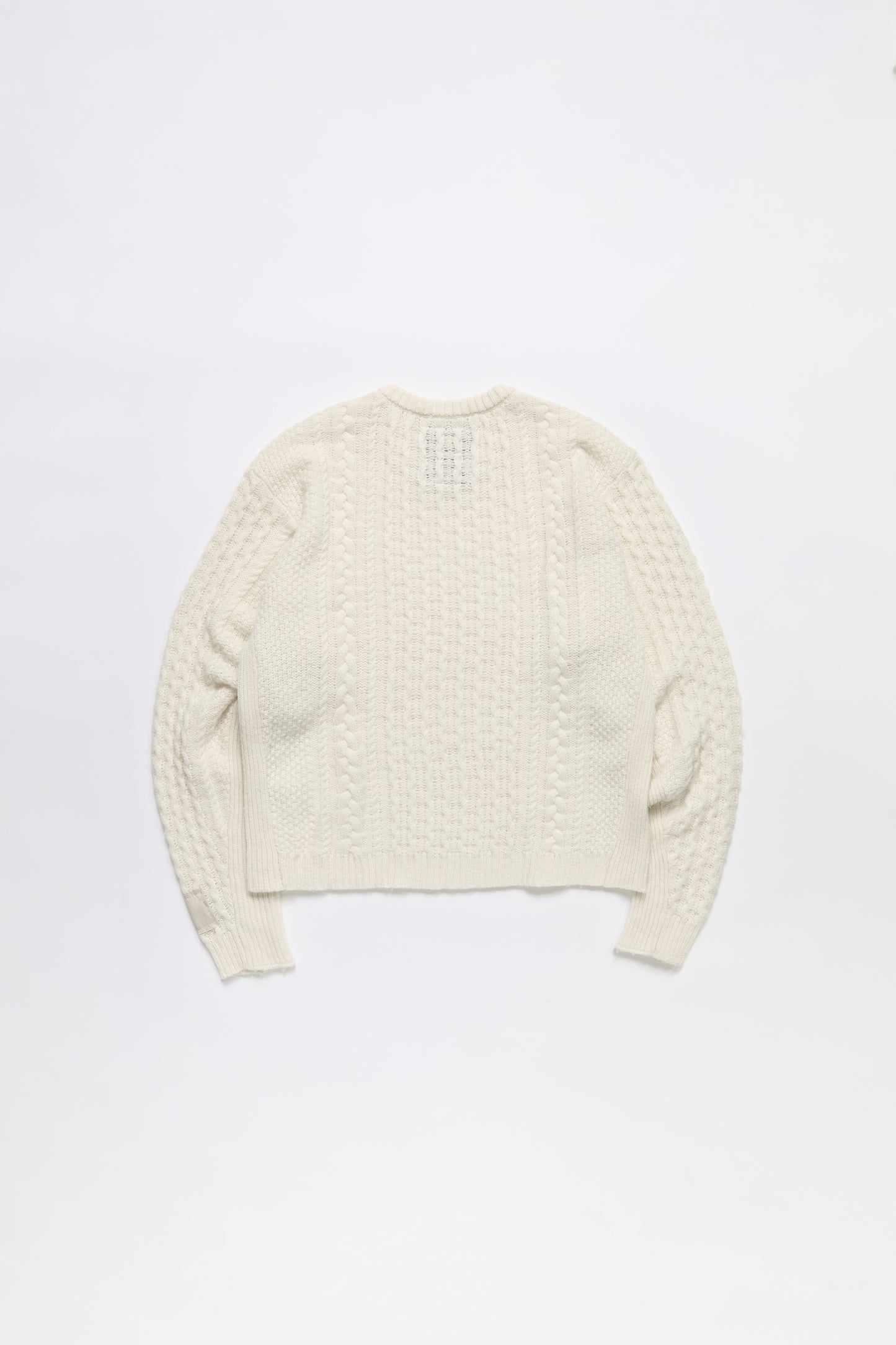 Cable Knit Paneled Sweater in Cream