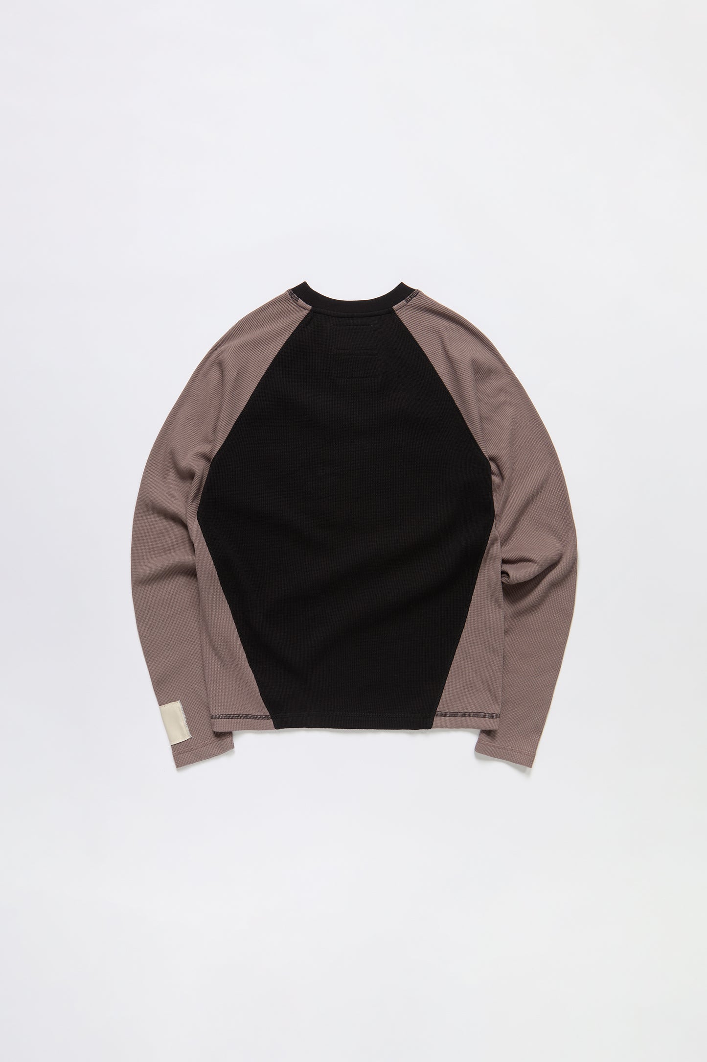 Zip Pocket Waffle Knit Shirt in Black & Brown