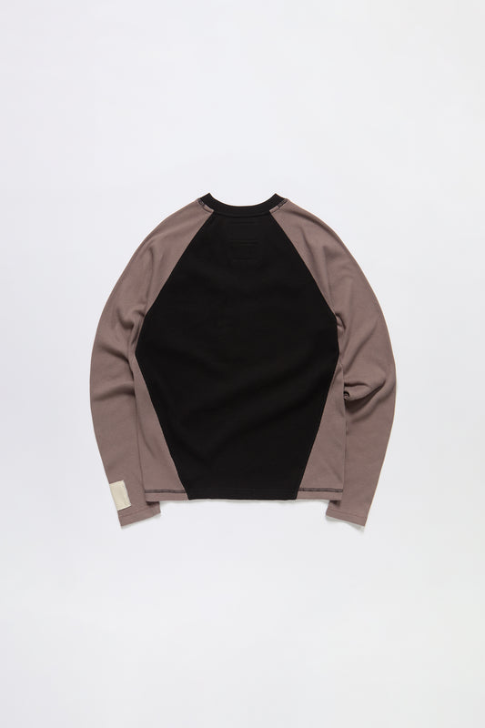 Zip Pocket Waffle Knit Shirt in Black & Brown