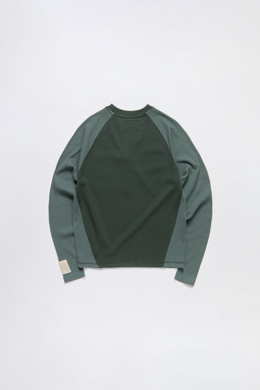 Zip Pocket Waffle Knit Shirt in Green