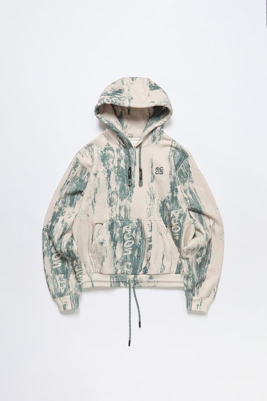 Stack Logo Embroidered Hoodie in Green Tree Bark Camo