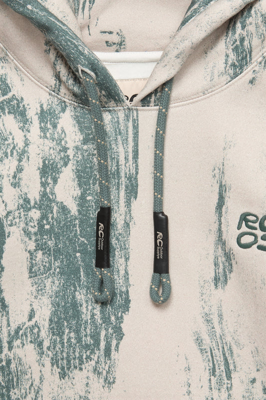 Stack Logo Embroidered Hoodie in Green Tree Bark Camo