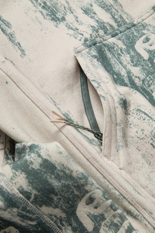 Stack Logo Embroidered Hoodie in Green Tree Bark Camo