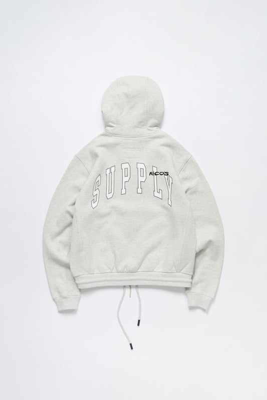 Outdoor Collegiate Zip Hoodie in Heather Grey