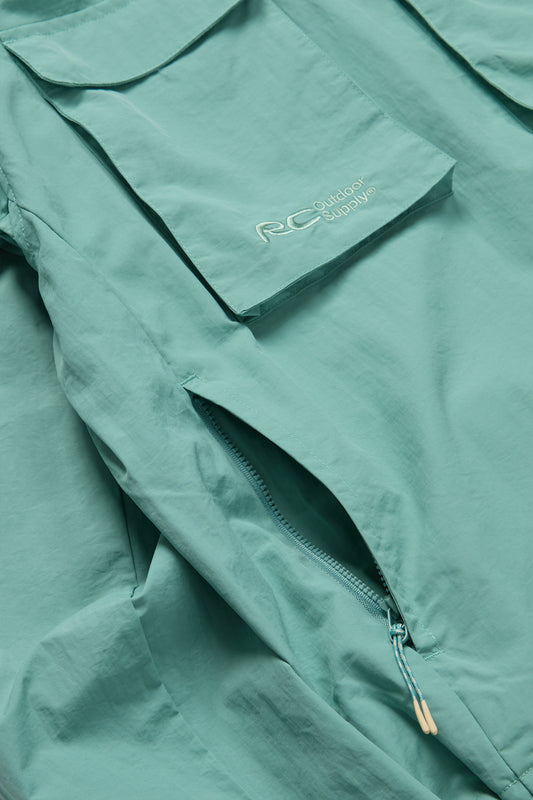Nylon Cargo Anorak in Green