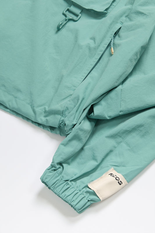 Nylon Cargo Anorak in Green