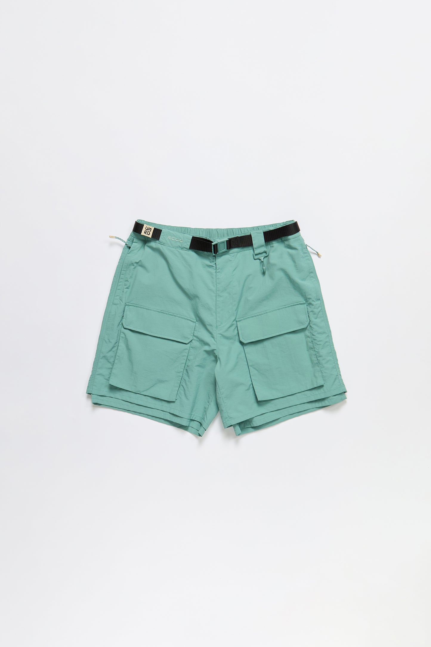 Nylon Belted Cargo Short in Green