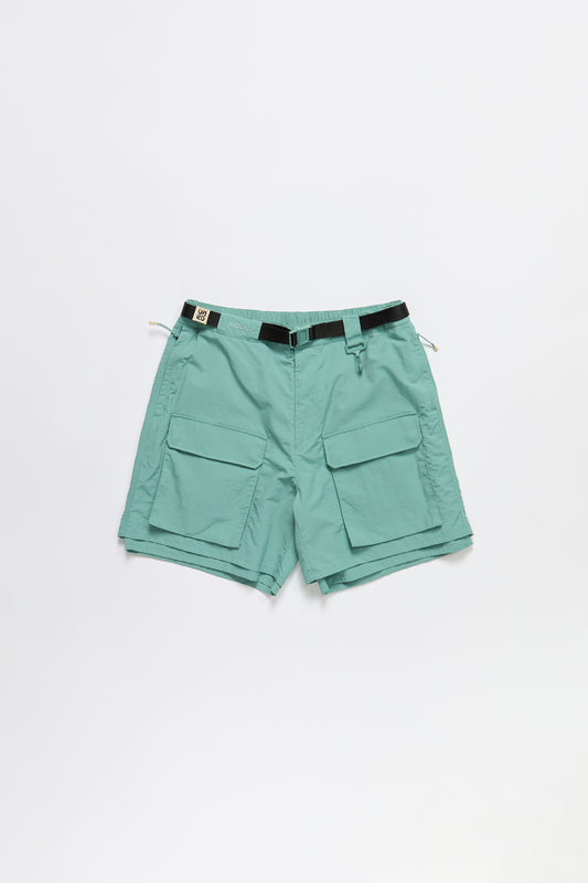 Nylon Belted Cargo Short in Green