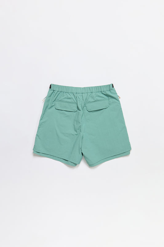 Nylon Belted Cargo Short in Green
