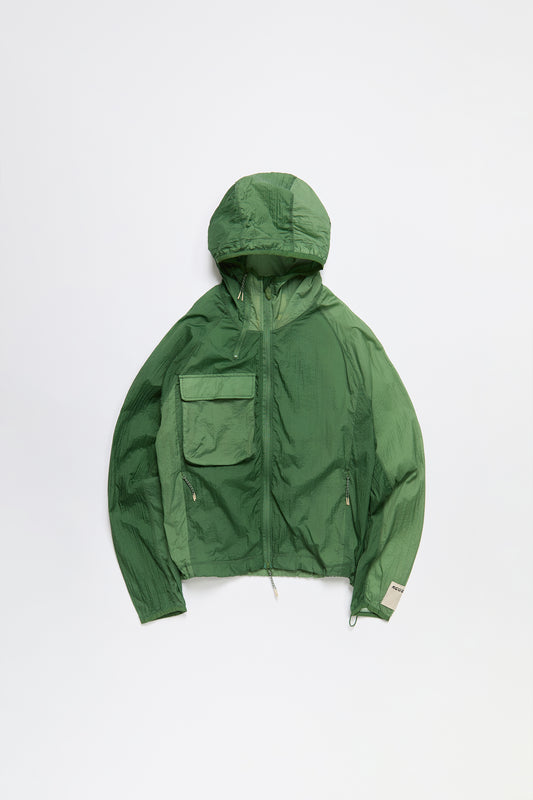 Packable Nylon Ripstop Jacket in Gradient Green