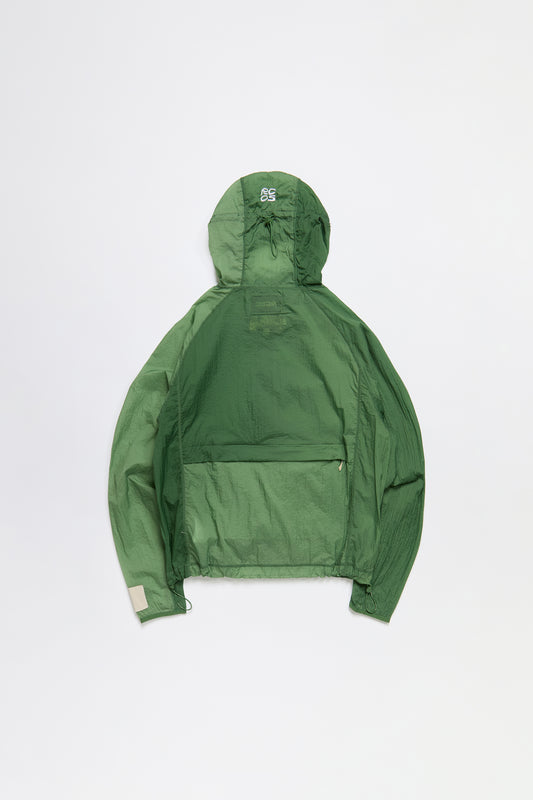 Packable Nylon Ripstop Jacket in Gradient Green