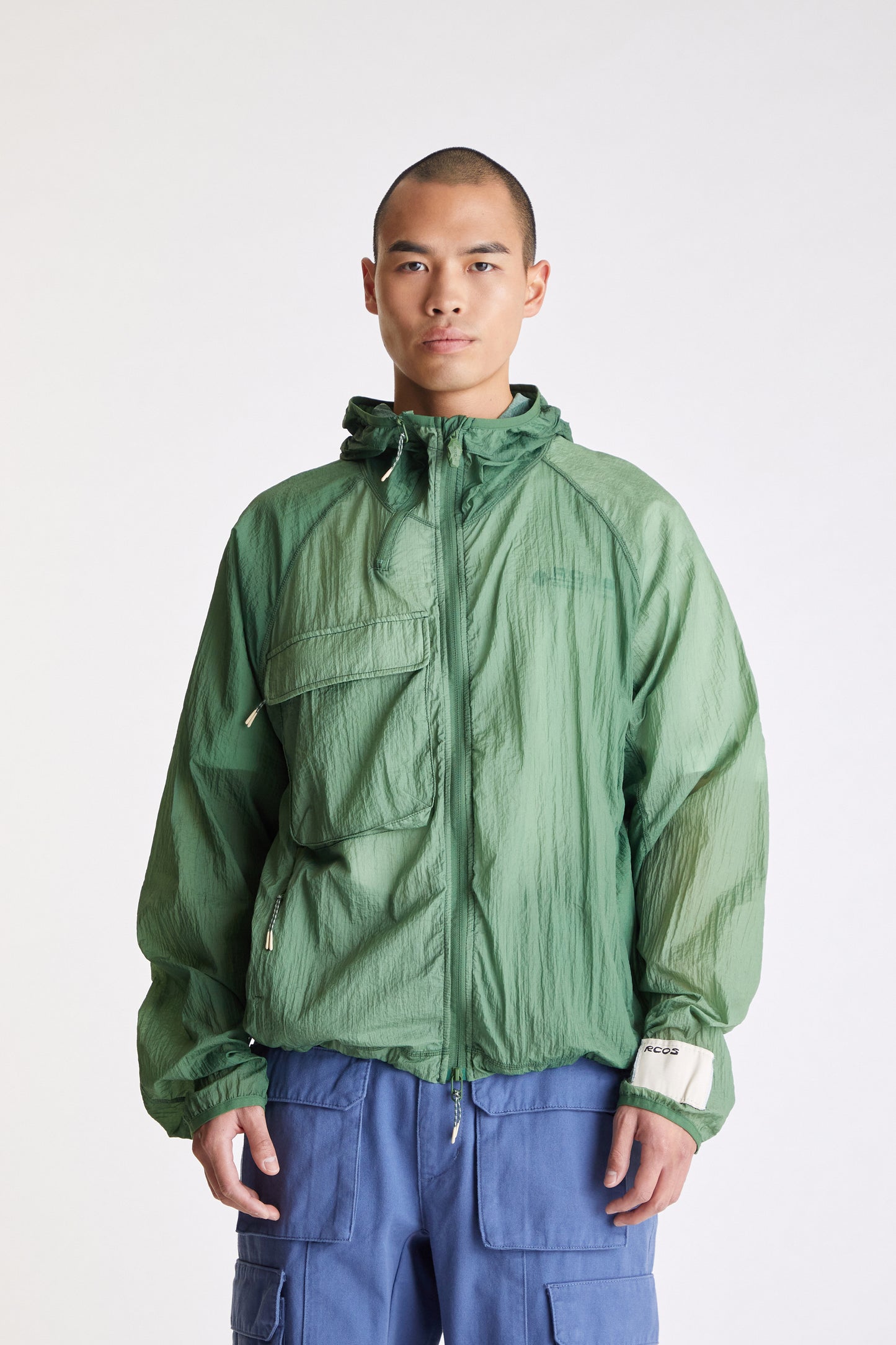 Packable Nylon Ripstop Jacket in Gradient Green