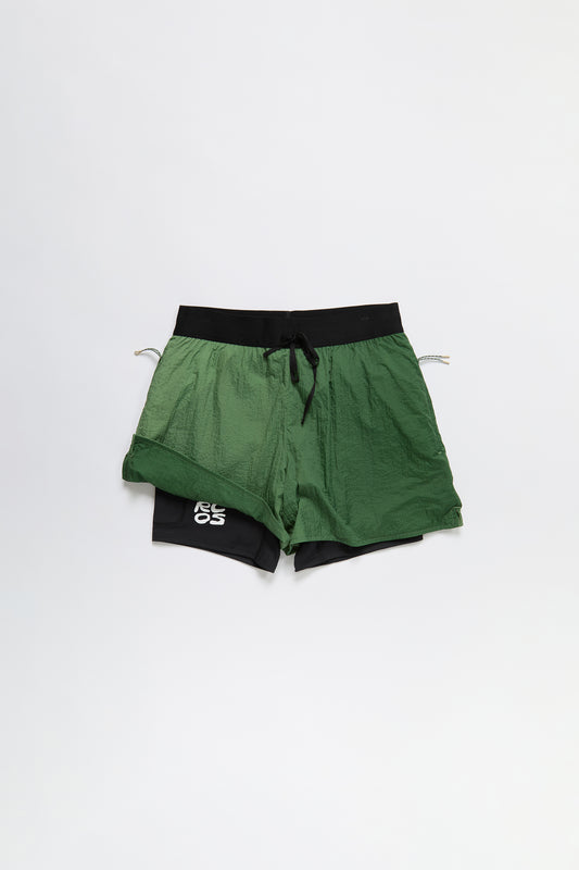 2-In-1 Running Short in Gradient Green