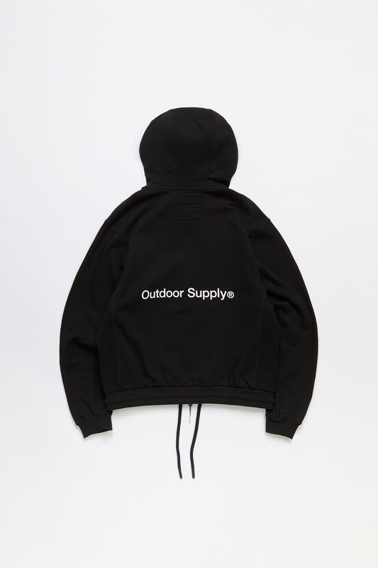 Outdoor Supply Zip Up Hoodie in Black