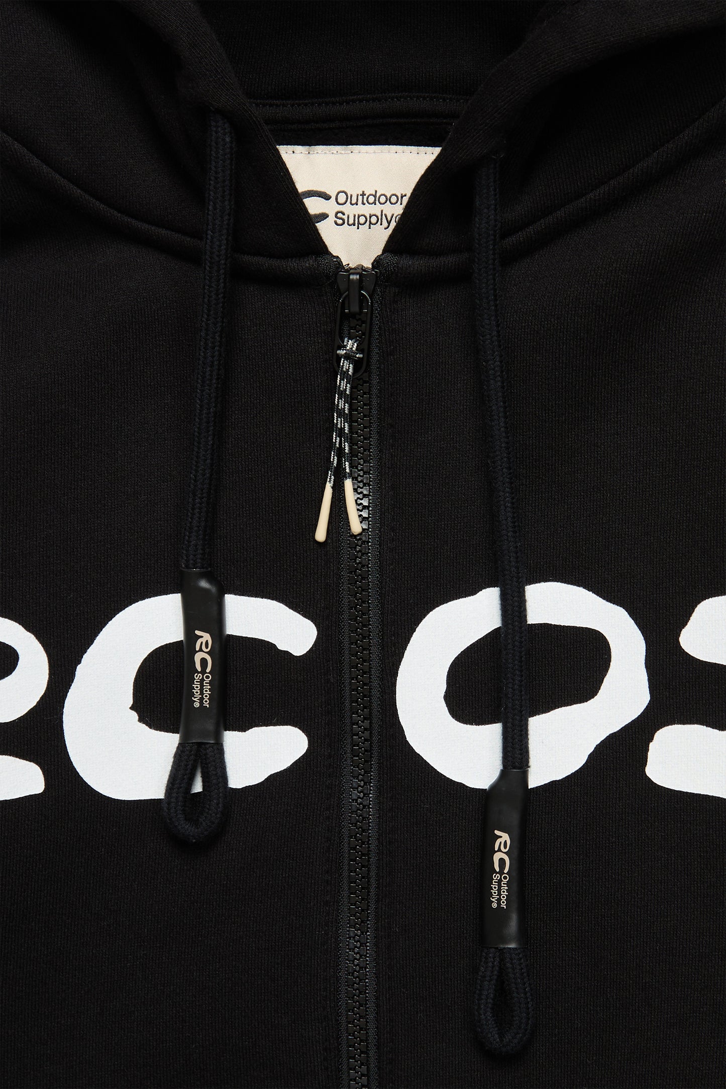 Outdoor Supply Zip Up Hoodie in Black