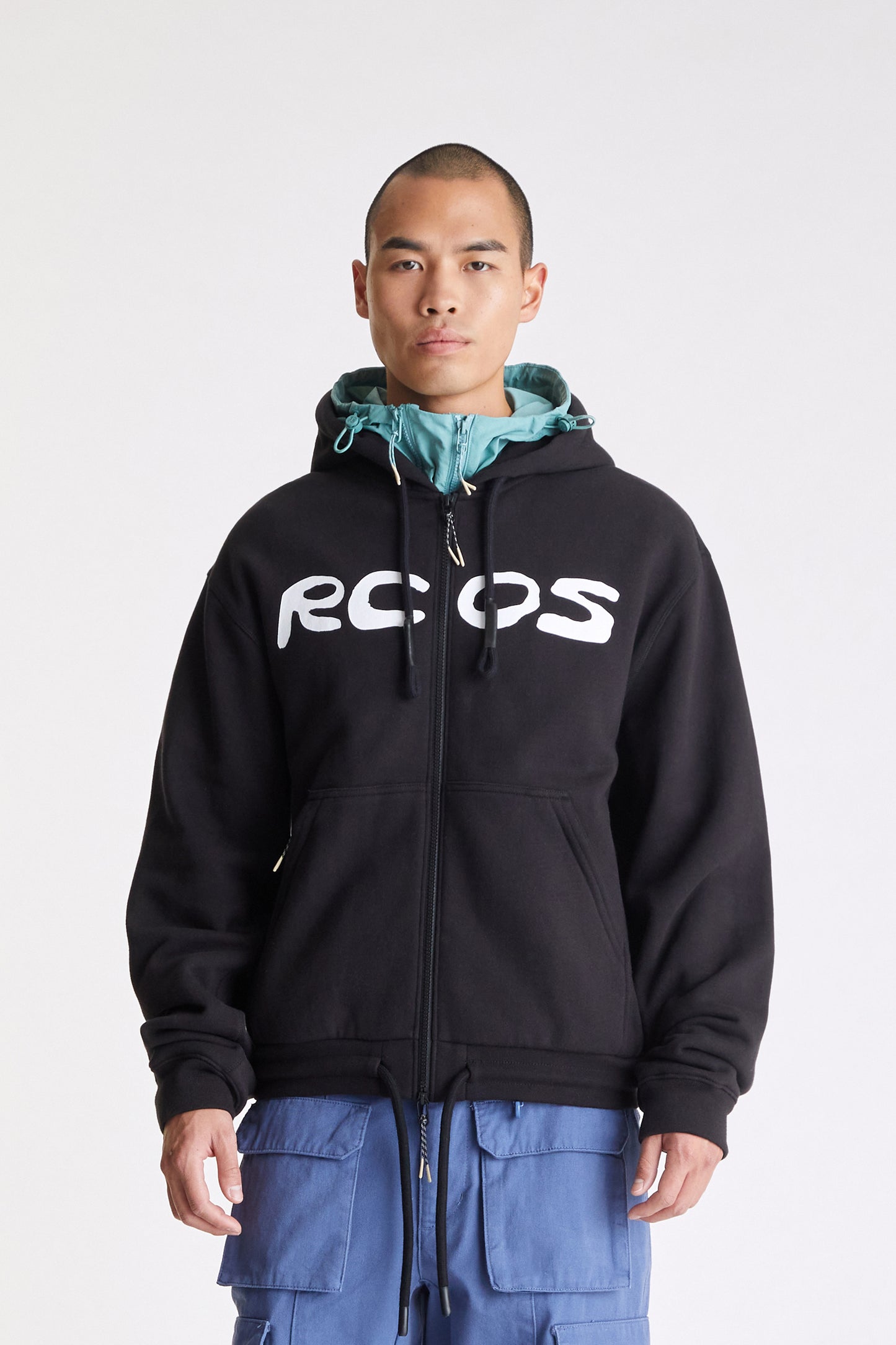 Outdoor Supply Zip Up Hoodie in Black