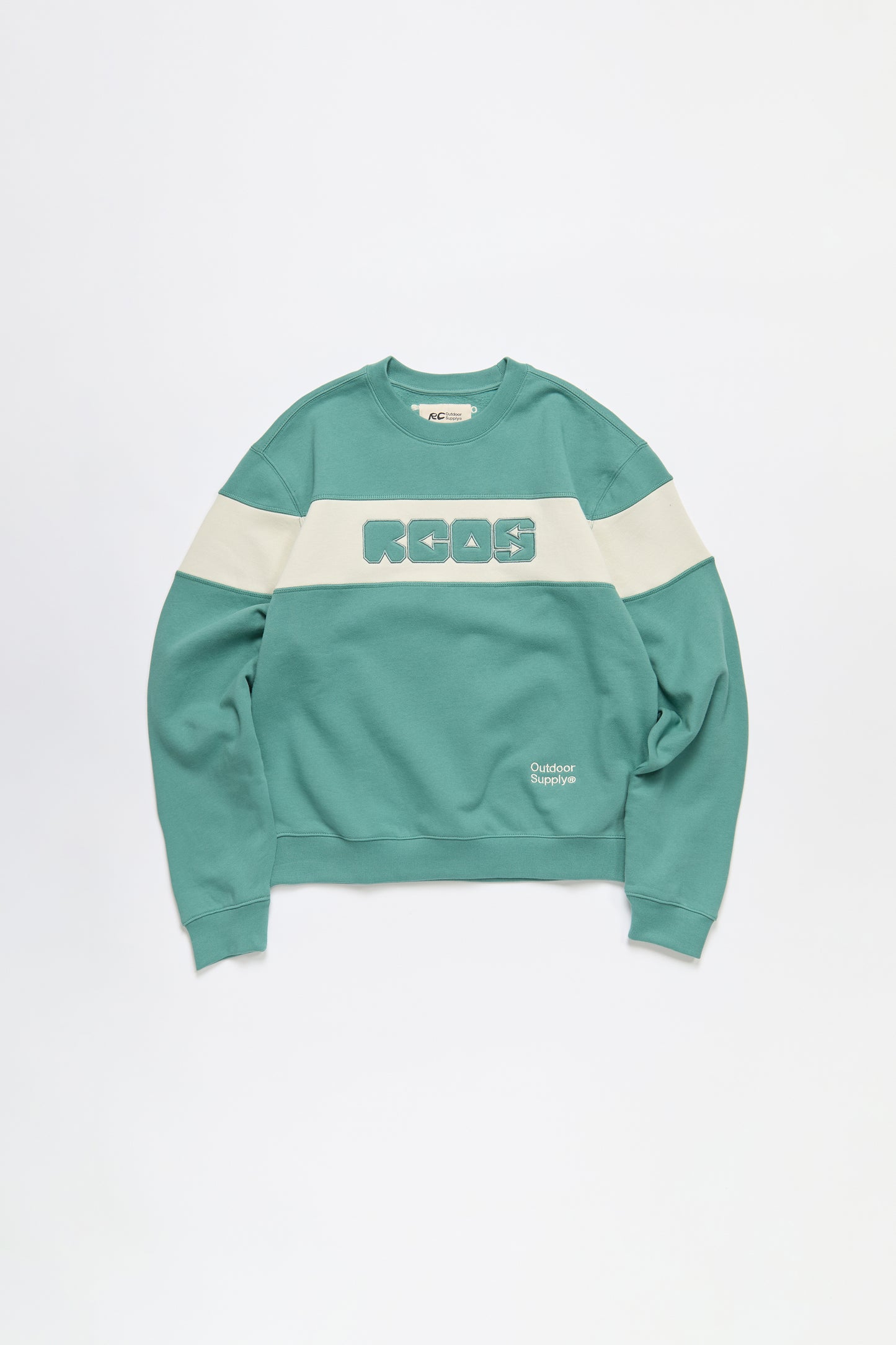Arrows Paneled Crewneck in Green