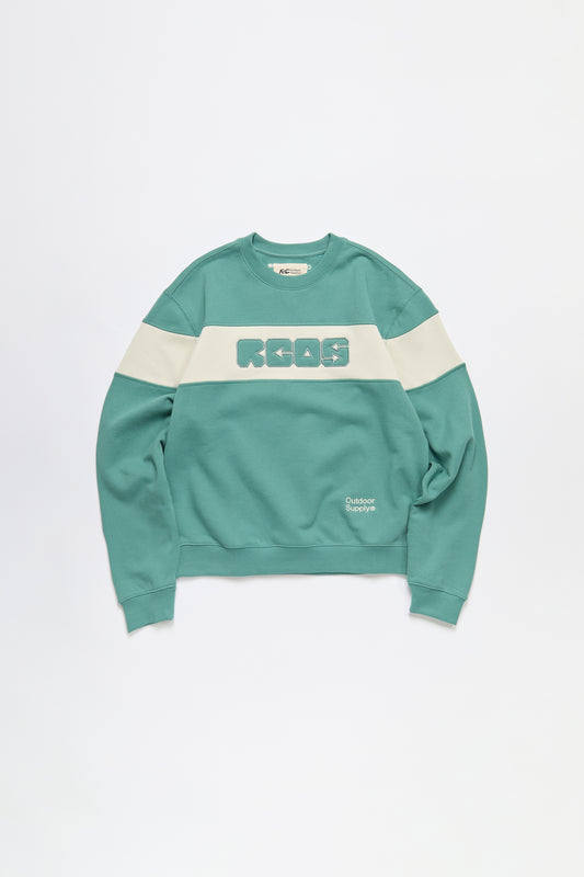 Arrows Paneled Crewneck in Green